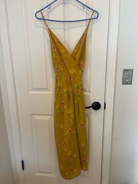 A New Day mustard yellow floral jumpsuit